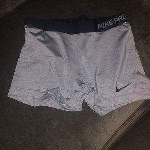 Grey Nike pro compression shorts